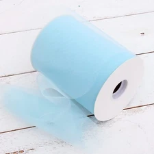Threadart Mega Roll Tulle Fabric - 6"x100yd Decorations & Wedding - Light Blue