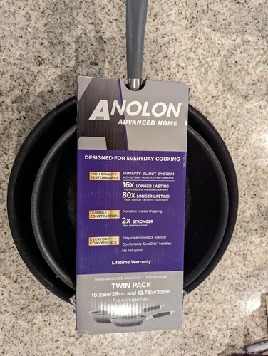 Anolon Advanced Home Hard-Anodized Nonstick Skillets 2 Piece 10.25" & 12.75"