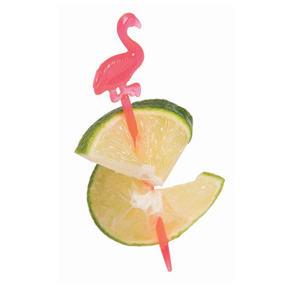 Flamingo Luau Fiesta de Verano Plástico 3" Cóctel Bebida Selecciones, 36 CT, Rosa Foto 2 de 3