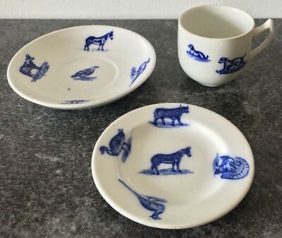 seltene antike c1890 COPELAND LATE SPODE EDWARDIANISCHE KINDHEIT KINDERTASSE TRIO 1