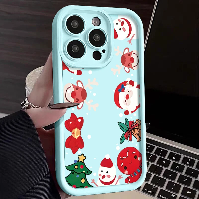 ShockProof Christmas Case For iPhone 16 15 Pro Max 14 13 12 11 8 7 XR Soft Cover - Image 3 of 4