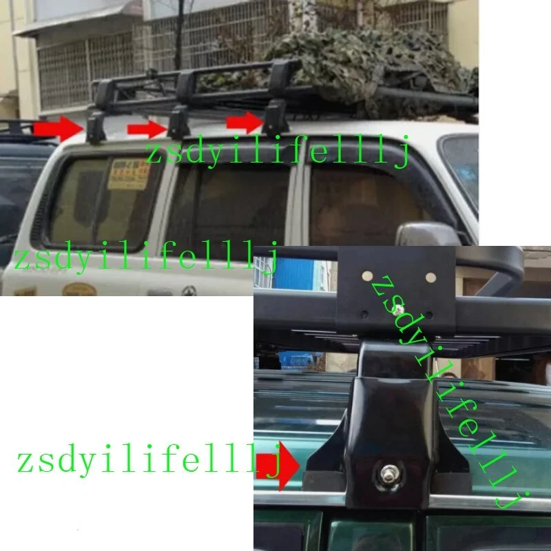 1x Portaequipajes de techo negro para Toyota Land Cruiser LC80 1991-1997 Foto 2 de 2