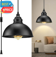 Plug in Pendant Light, 15FT Hanging Lights with Plug in Cord, On/Off Switch, Ind