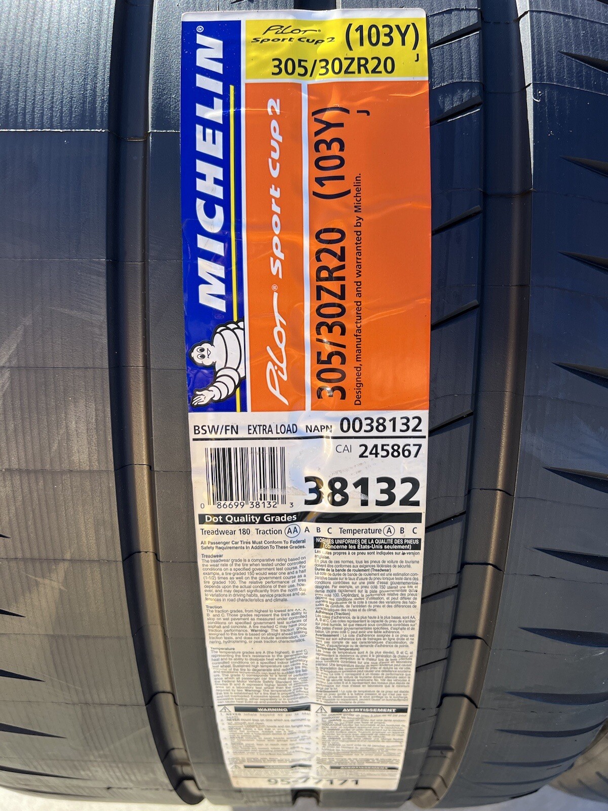 SET OF TWO NEW 305/30ZR20 (103Y) Michelin Pilot Sport Cup 2 Tires eBay