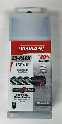 Diablo 1/2 in. x 4 in. x 6 in. SDS-Plus 2-Cutter (25-Pack)