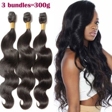 300g THICK 3Bundles 9A Unprocessed Virgin Human Hair Extension Weave Peruvian US