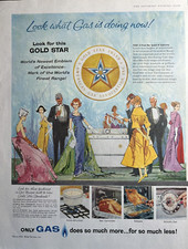 1959 American Gas Assn Gold Star Award Range Cook Food Meat Vintage Print Ad