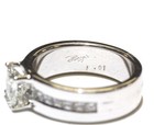 GIA 18k white gold 1.49ct princess diamond wide engagement ring 8.5g size 6.5 — photo 3