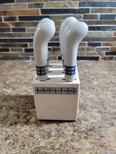 Set Of 6 Hors D’Oeuvres Stainless Steel Knives In A Wooden Block Holder