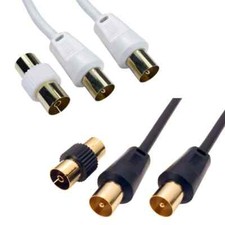 Coaxial TV Aerial Cable Coax Straight Extension Lead Male to Male Antenna Wire