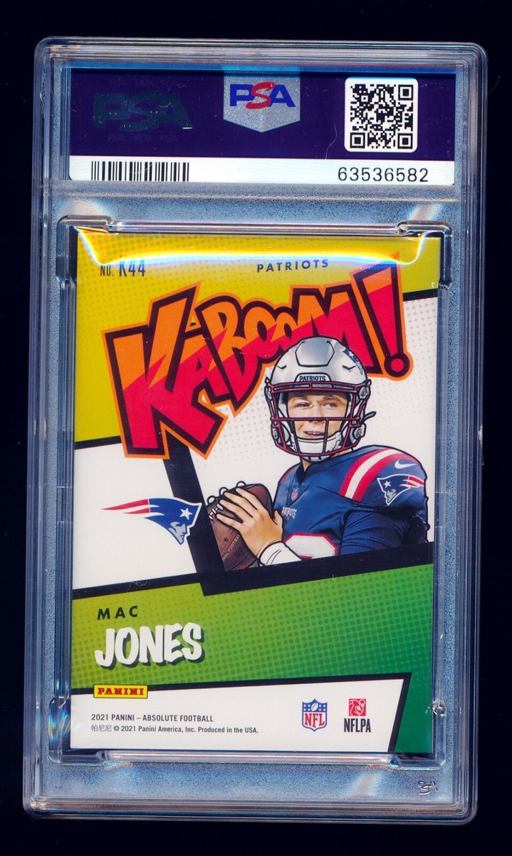 PSA 8 MAC JONES 2021 PANINI ABSOLUTE KABOOM SSP SUPER RARE