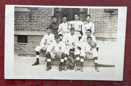 Coldwater Ohio RPPC Baseball Team Sent Fort Recovery To Schedule A Game Postcard - Afbeelding 1 van 11