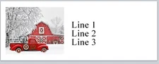 Personalized Address Labels Christmas Barn and Truck (JX 65)