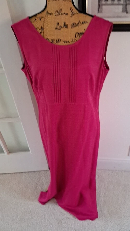 Karin Stevens Talla 8 Dos Piezas Chaqueta Manga Corta Vestido Largo Rosa Brillante Foto 2 de 4