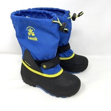 Youth Kids Kamik Blue Black Winter Boots Removable Liners Sz 1