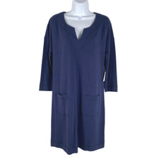 Lilly Pulitzer UPF 50+ Joyce Dress Small True Navy Blue V-Neck NWT DR-1418