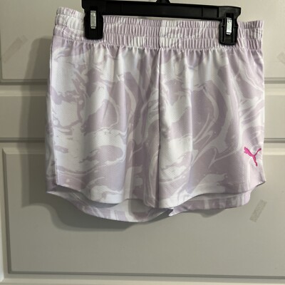 Girls Puma Shorts Pink Color Puma White Size Large