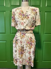 Vintage 80's S.L. Petities Cream Floral Romper Size 10 Cottagecore