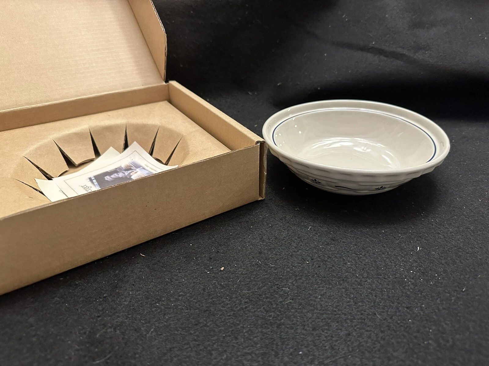 NIB Longaberger Pottery Woven Traditions Blue 6" Pie Plate