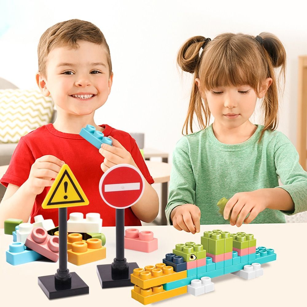 10pcs Signpost Barrier Light Lamp Mold DIY City Street View Accessories