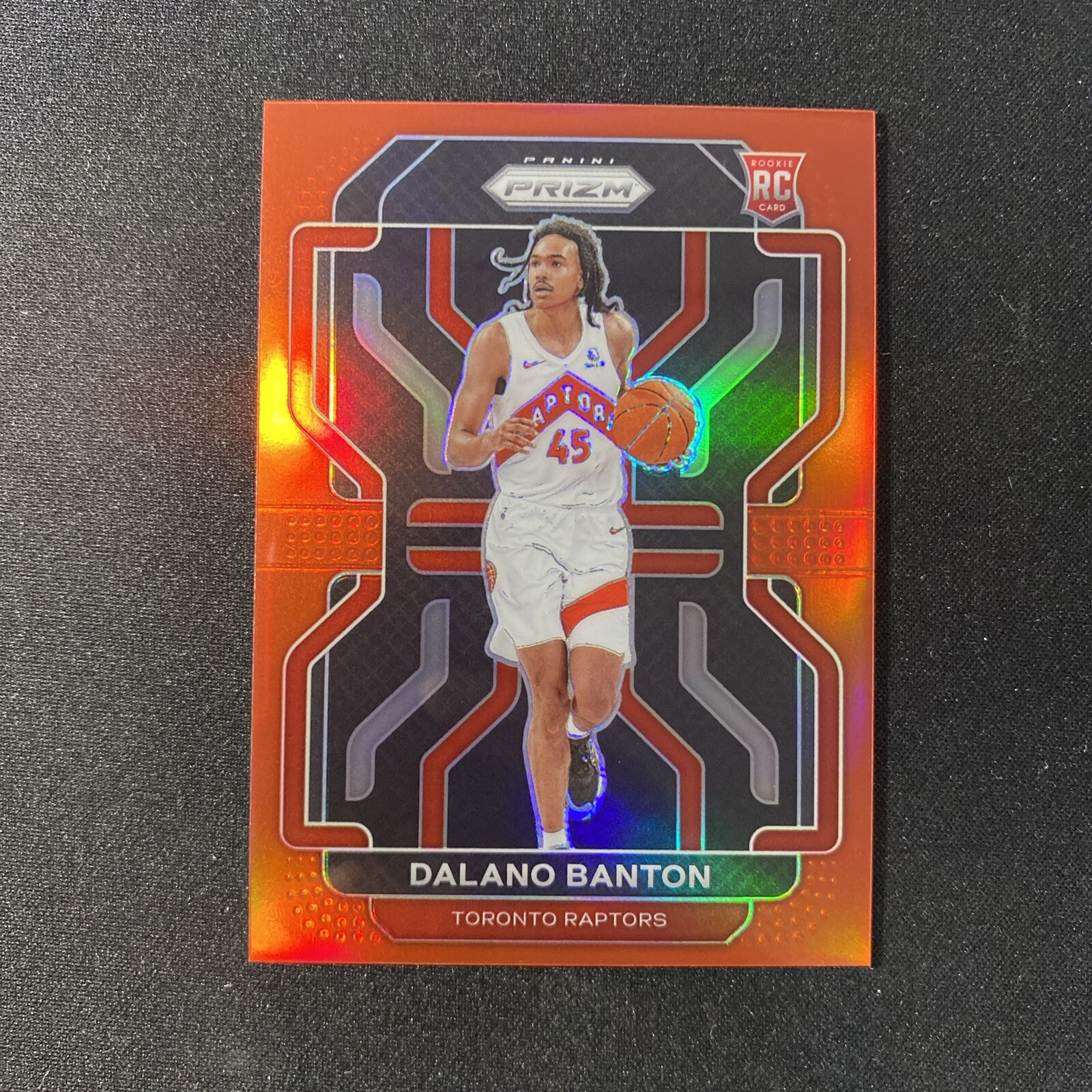 2021-22 Panini Prizm Dalano Banton Red Rookie RC /299 #328 Blazers Raptors SP