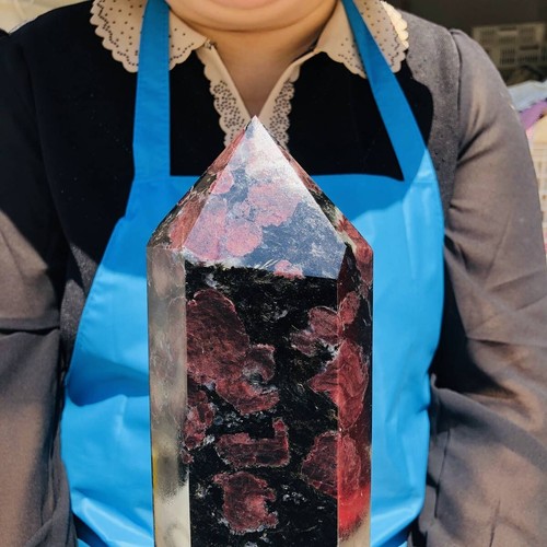 10.53LB Natural Garnet Fireworks Obelisk Quartz Crystal Reiki Tower Point 1405 - Picture 9 of 21
