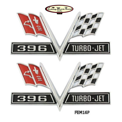 65 66 67 IMPALA 396 TURBO JET FENDER EMBLEM PAIR | eBay