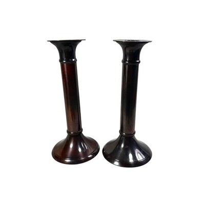 Bombay Company Metal Candlesticks Pair Dark Bronze Taper Candle Holders