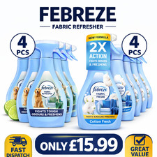 pack of 4 Febreze Fabric Freshener Spray,cotton , Pet Odour Fighter, 500ml