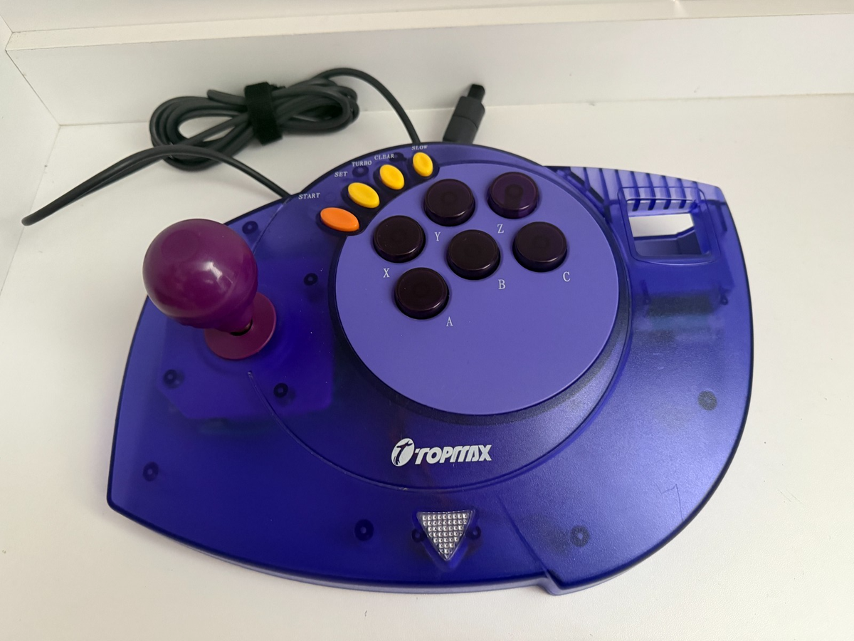Topmax Sega Dreamcast Translucent Purple Arcade Fight Stick Tested