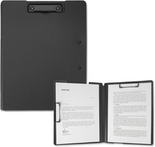 Foldable Clipboard Folder with Pen Slot, 360 Rotating PP Writing Pad with Dual