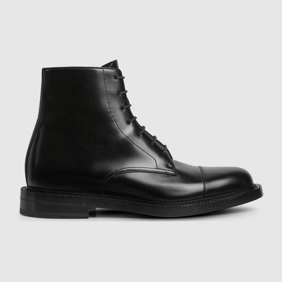 Gucci metal script detail Lace up Boots(Please request your size for purchasing)