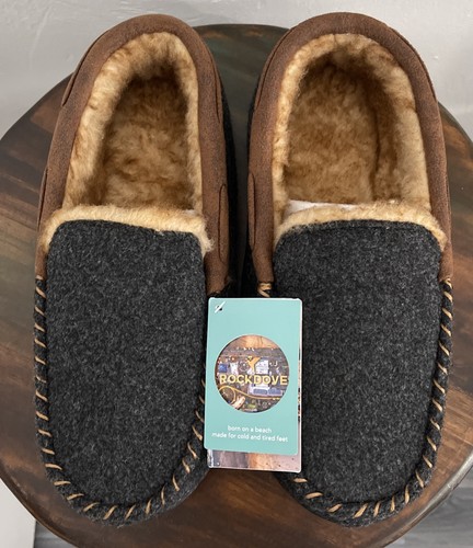 NEW RockDove Moc Slipper Mens Size 10 Hearthfire Gray Memory Foam - Picture 3 of 10