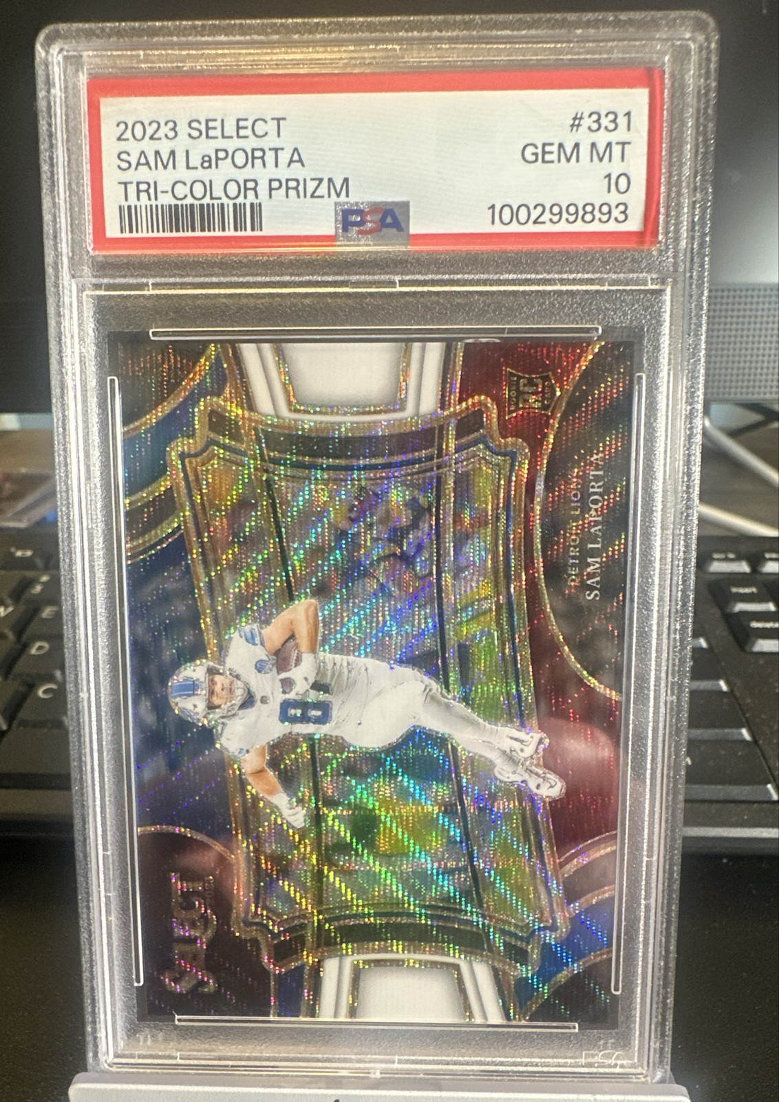 2023 Panini Select - Field Level Sam LaPorta #331 Tri-Color Prizm /75 (RC)