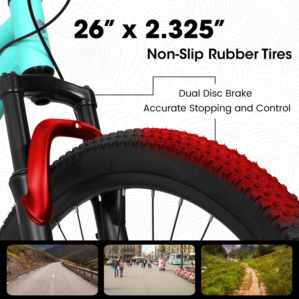 26" Mountain Bike 21-Speed，FULL SUSPENSION，Disc Brakes，Aluminum Frame Men Women