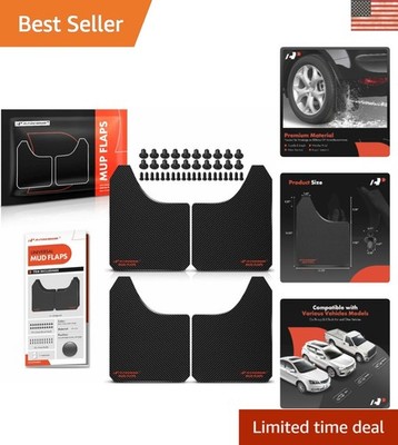 Front & Rear Upgraded Mud Guards - Universal 4 Pack with Installation Kit