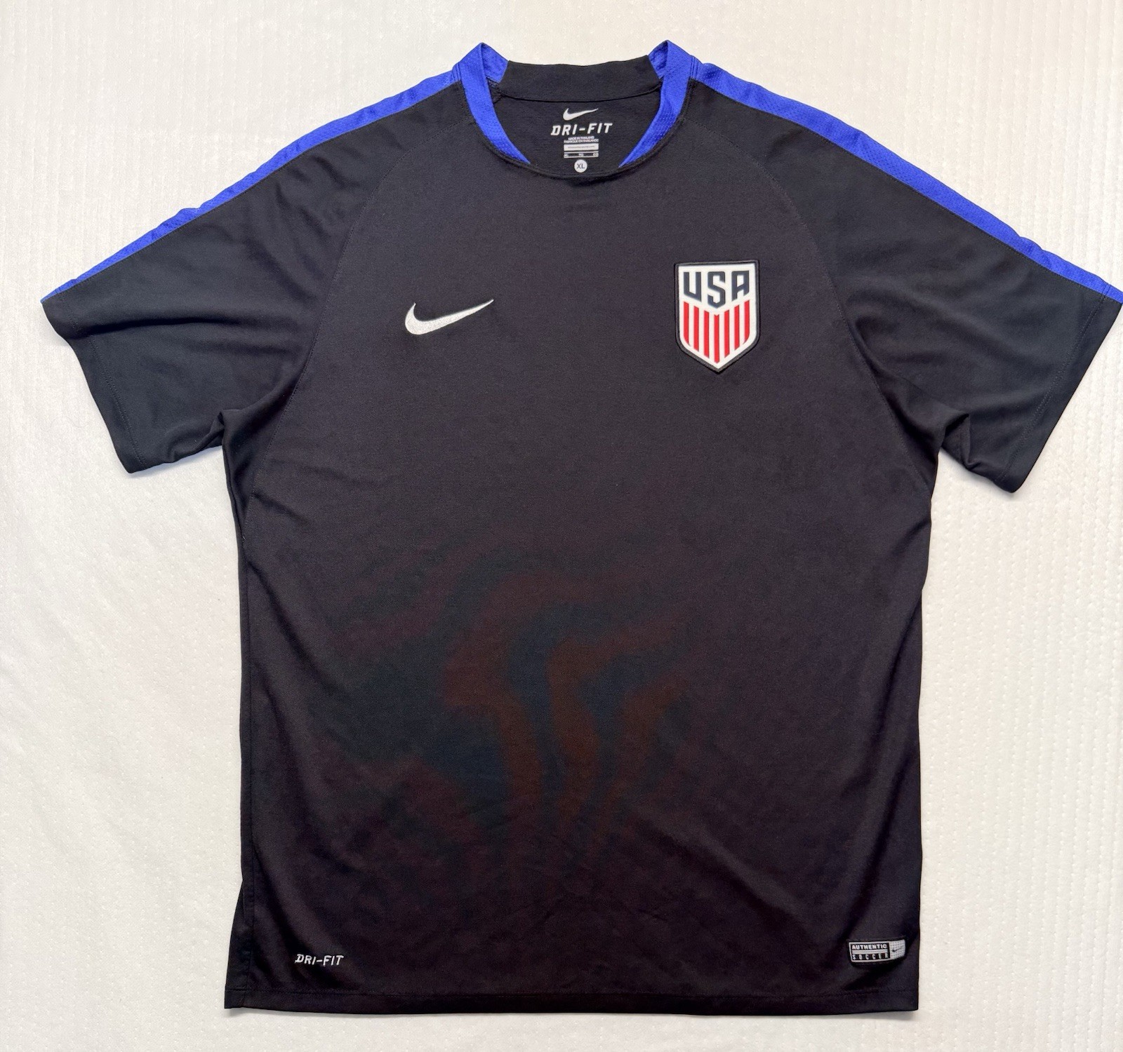 Nike USA Soccer Dri Fit Men’s Blue Authentic Soccer Training Jersey Size XL