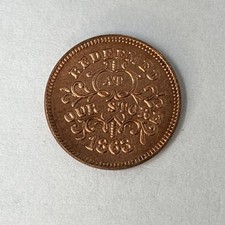 1863 Robinson And Ballou Grocers Civil War Token Coin Copper Lot 2
