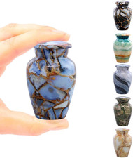 Luxury Blue Mini Keepsake Cremation Urn for Human and Pet Ashes