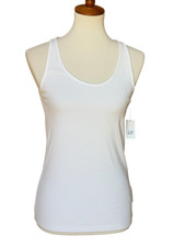 GAP White Ribbed Scoop Tank NEW Women's Medium