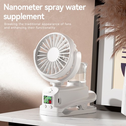 Mini Clip on Fan 4 Speed Misting Function 360 Degree Adjustable for Outdoors - Bild 12 von 14