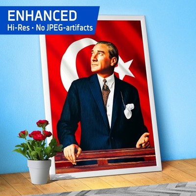 Atatürk Poster, Turkey   Mustafa Kemal Ataturk art. Patriotic Wall Art