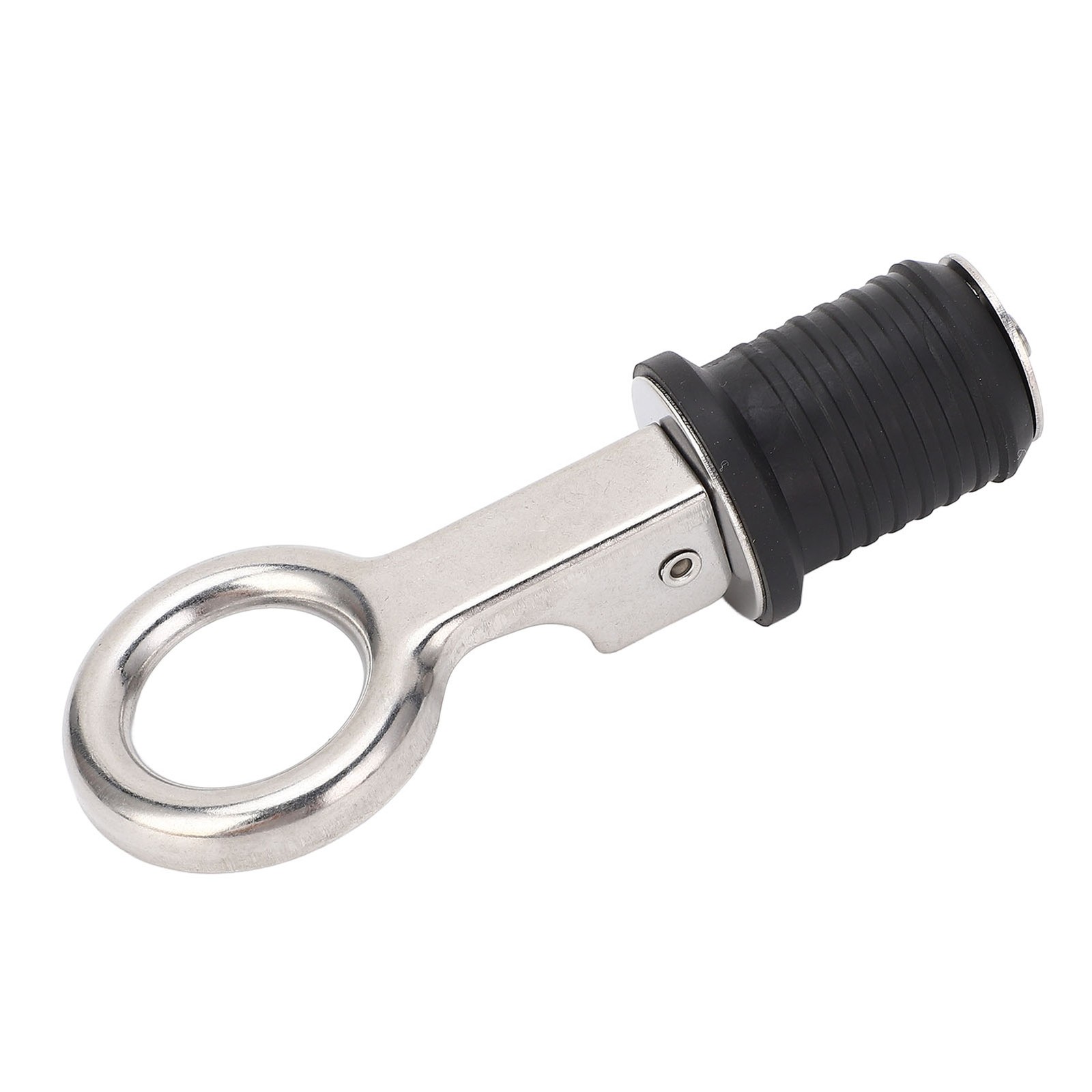 2PCS Boat Plug Snap Handle Stainless Steel Boat Drain Twist Plug Marine Rubber P
