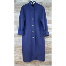 Geiger Collections Purple Boiled Wool Long Coat Austria Tirol Eagle Buttons XS