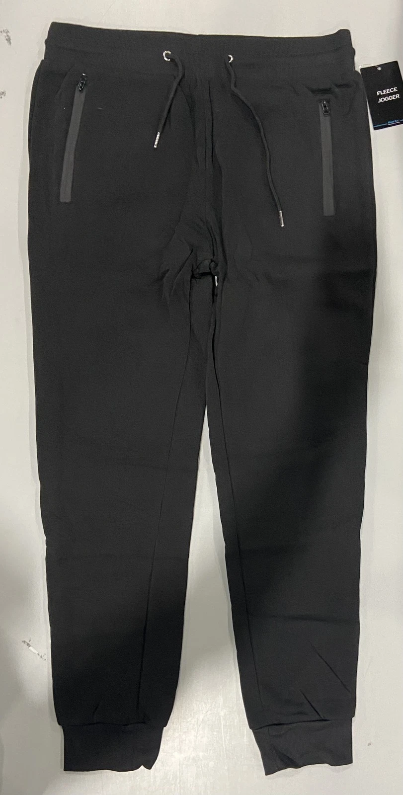 BLUE ICE UNISEX FLEECE JOGGER WITH WATERPROOF ZIP POCKETS - LARGE - BLACK