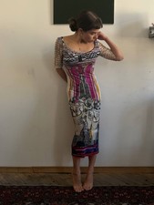 STUNNING SAVE THE QUEEN Italy Art Print Midi Dress - Size M - PERFECT Condition