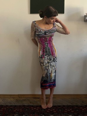 STUNNING SAVE THE QUEEN Italy Art Print Midi Dress - Size M - PERFECT Condition!