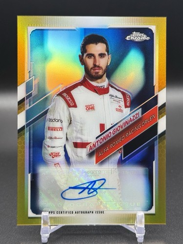 2021 Topps Chrome F1 Antonio Giovinazzi # 01/50 Auto Gold Refractor #CA-AGO SEE