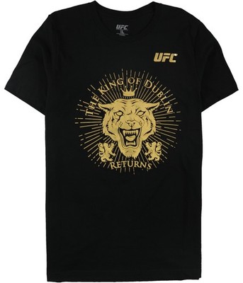 UFC Mens The King Of Dublin Returns Foil Graphic T-Shirt, black, L