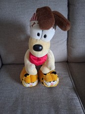 Vintage Odie Plush 18'' Wearing Garfield Slippers Cap Signed On Slipper 1994
